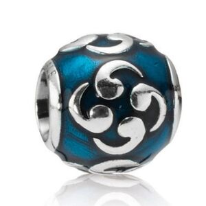 Pandora Blue Zen Enamel Charm 790491EN08 Sterling Silver ALE 925
